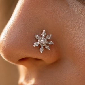 celestial snowflake nose pin
