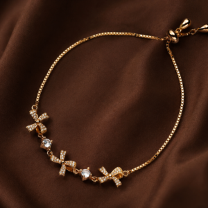 crystal bow adjustable bracelet