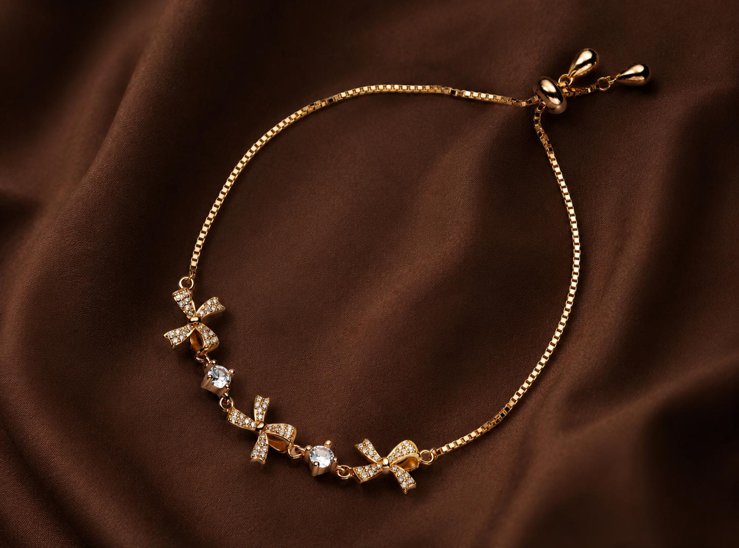 crystal bow adjustable bracelet crystal bow adjustable bracelet