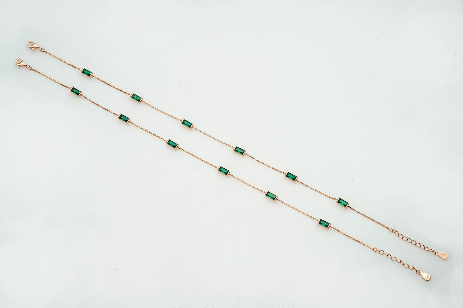 emerald line anklet emerald line anklet