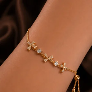 crystal bow adjustable bracelet