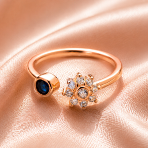 midnight bloom open ring