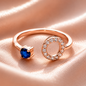 sapphire halo twist ring