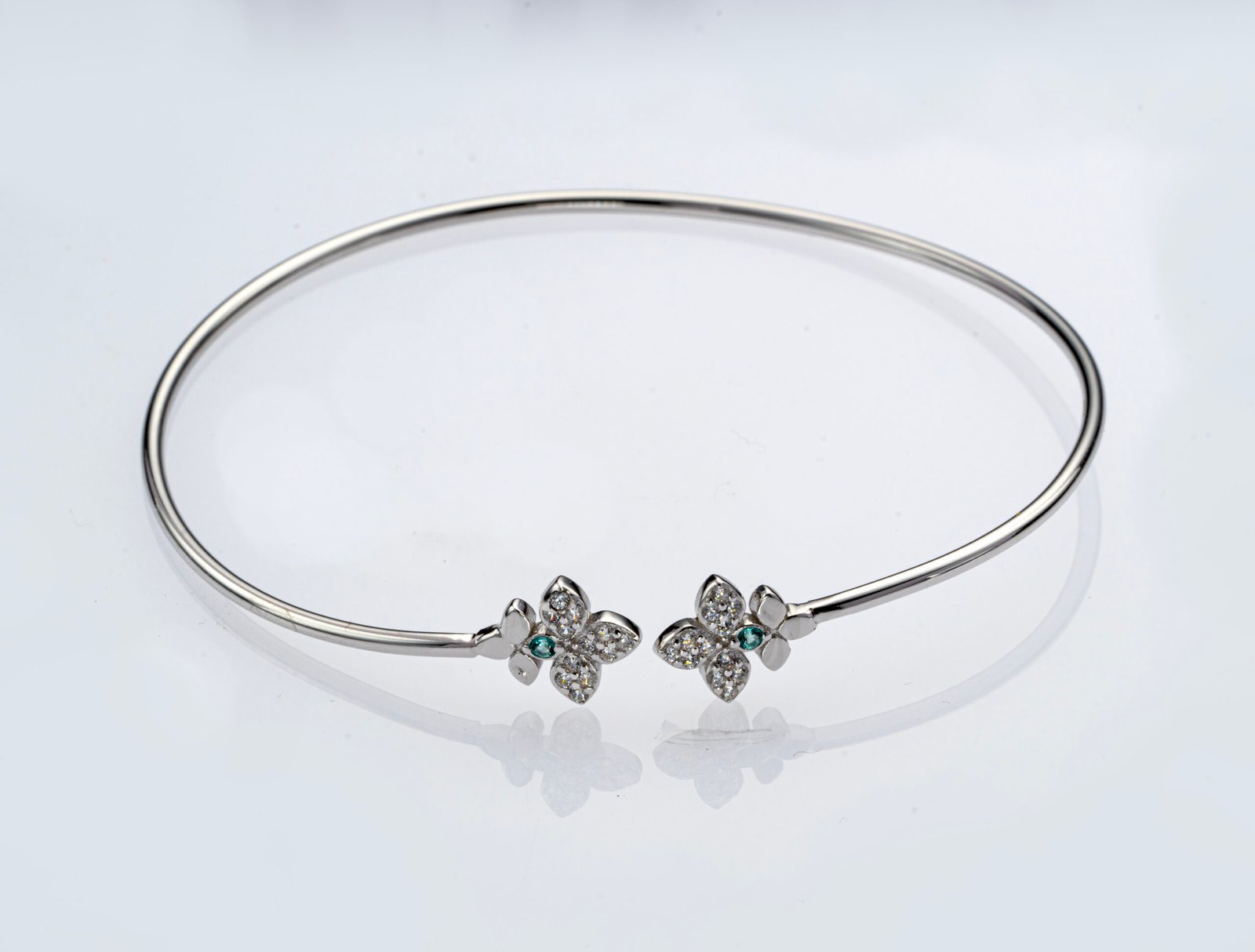 emerald blossom open bangle emerald blossom open bangle