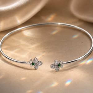 emerald bloom open bangle