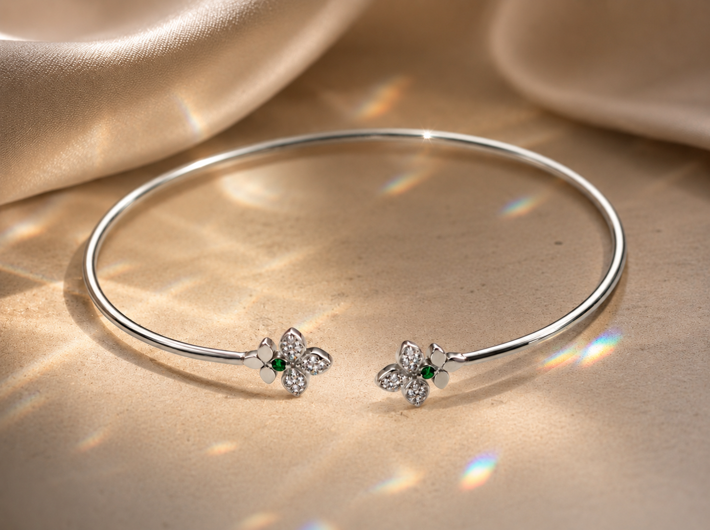 emerald bloom open bangle emerald bloom open bangle