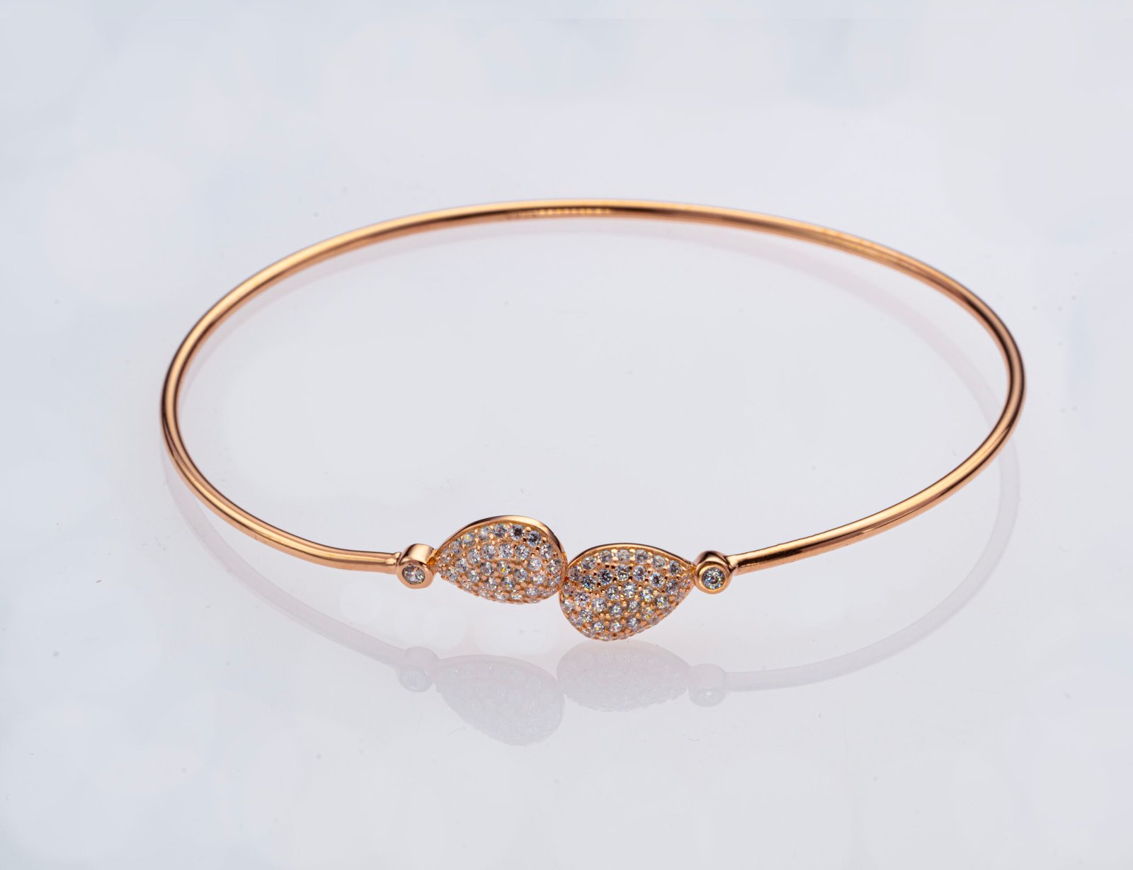 rose gold leaf open bangle rose gold leaf open bangle