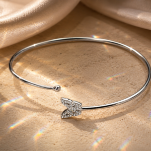 diamond butterfly open bangle
