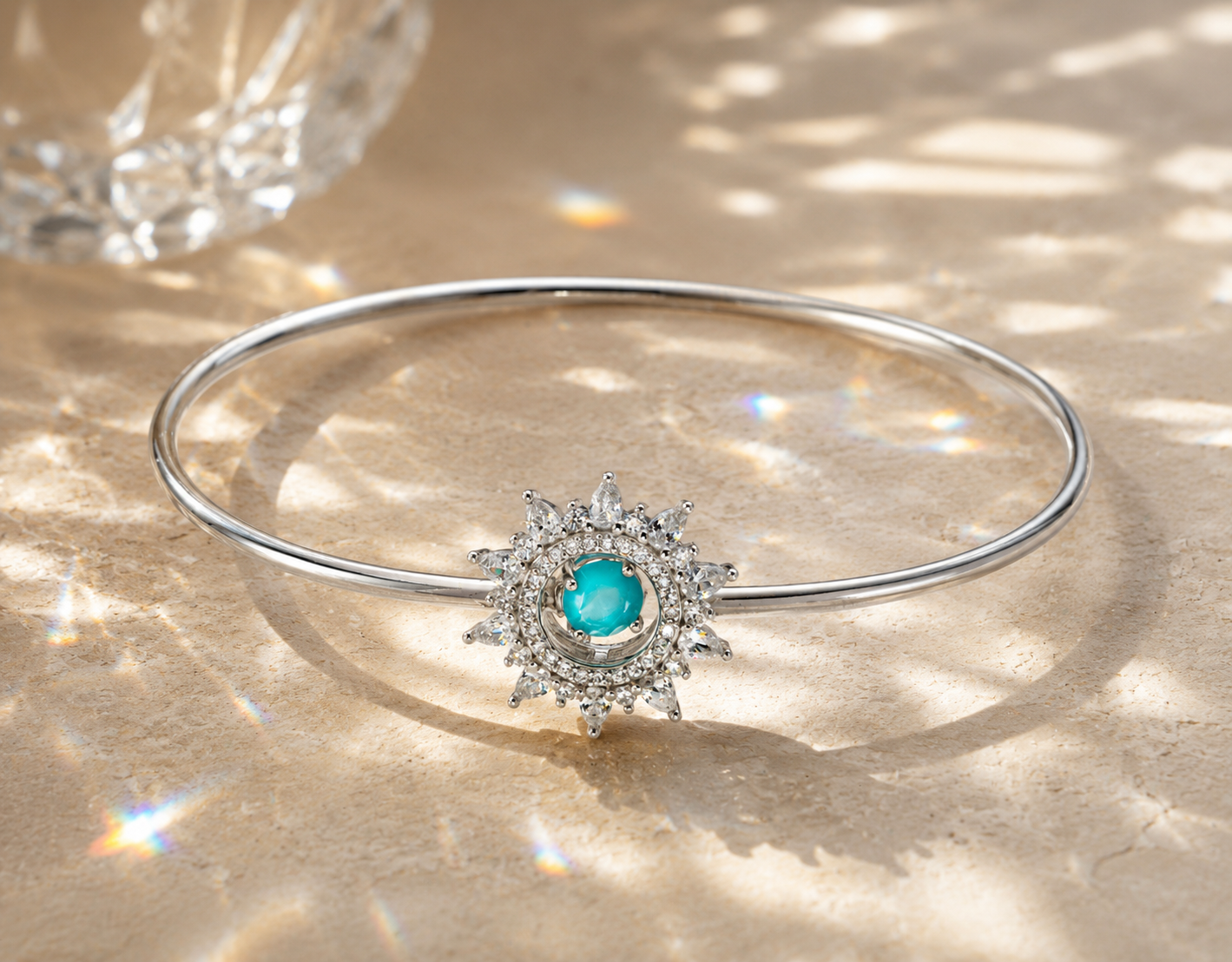 turquoise sunburst closed bangle turquoise sunburst closed bangle