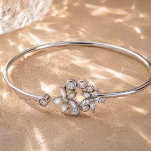 crystal bloom open bangle