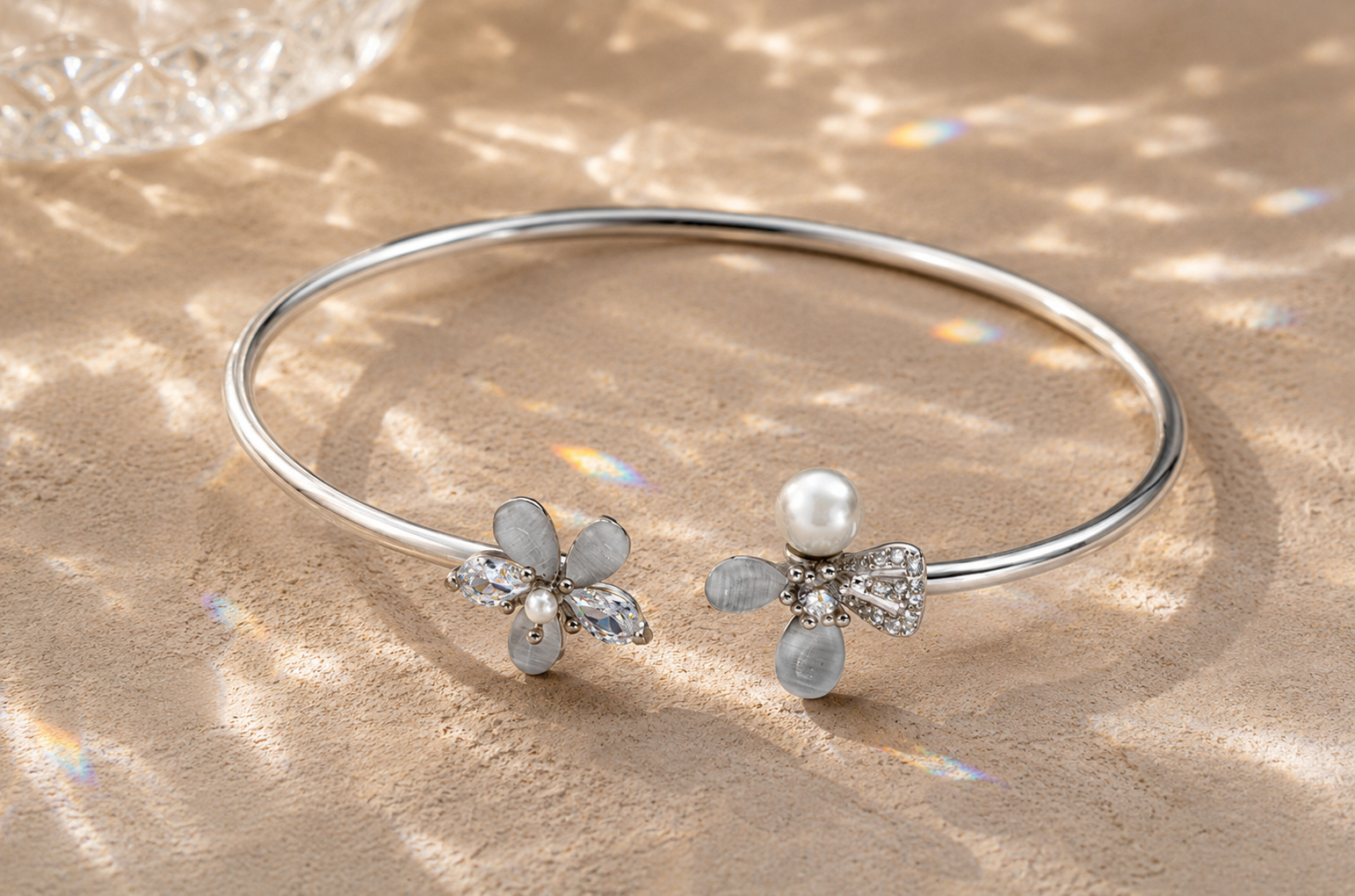 pearl petal open bangle pearl petal open bangle