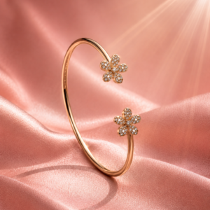 golden petal open bangle