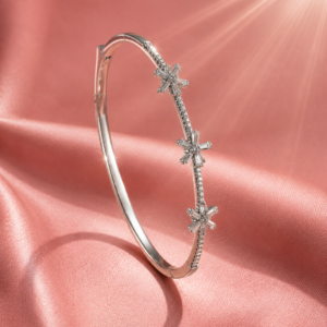 crystal starburst silver bracelet