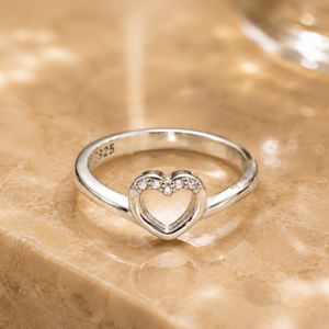 crystal heart glow ring
