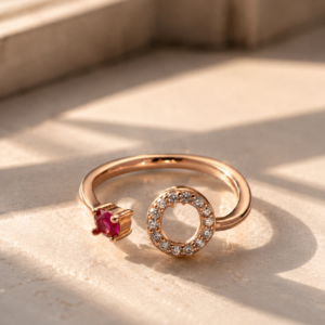 ruby halo statement ring
