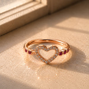 ruby heart spark ring