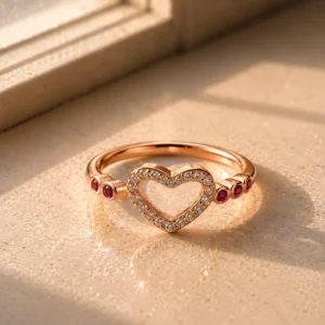 ruby heart spark ring