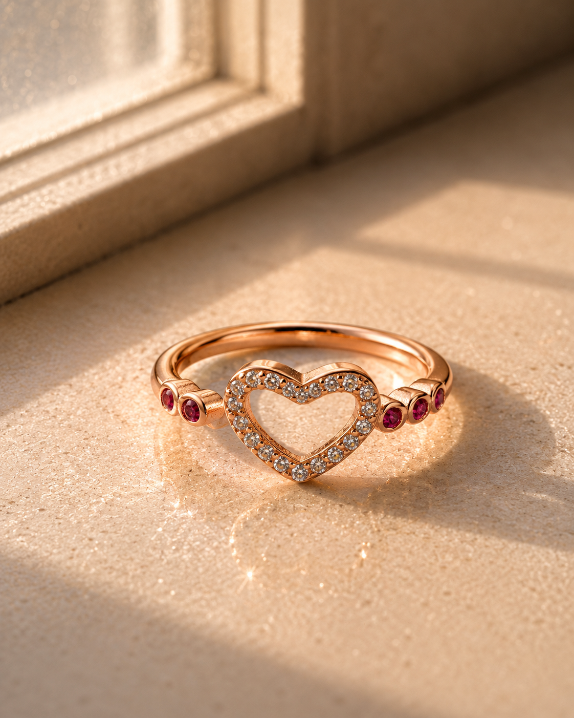 ruby heart spark ring ruby heart spark ring