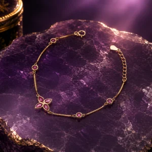 ruby blossom charm bracelet