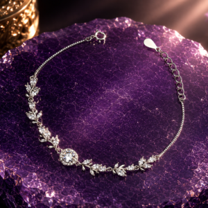 sapphire tear halo bracelet