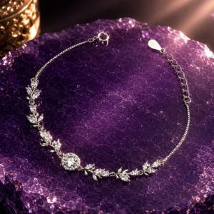 sapphire tear halo bracelet