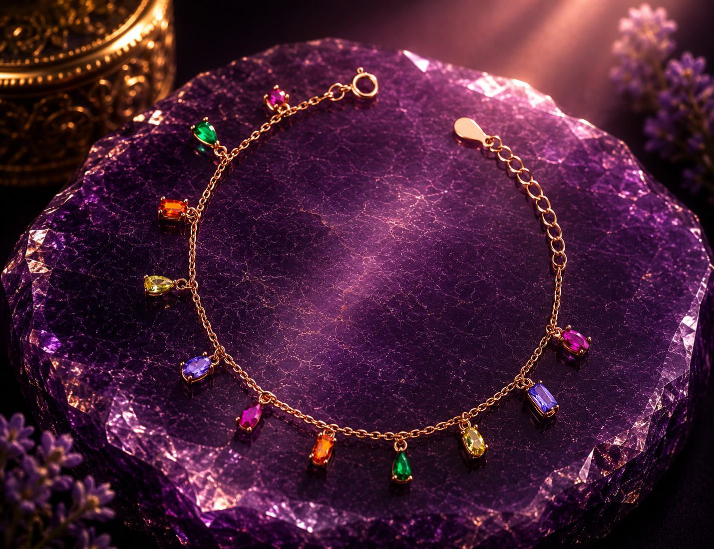 floral ruby petal bracelet floral ruby petal bracelet