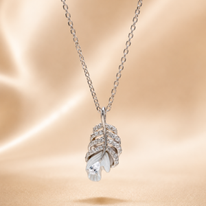 silver leaf grace necklace