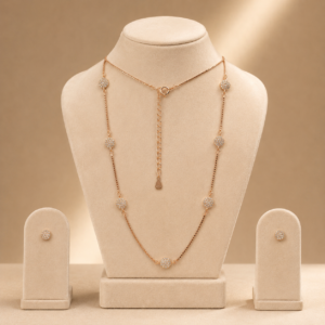 golden halo disc necklace set