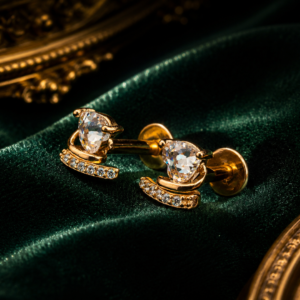 luna heart gleam studs