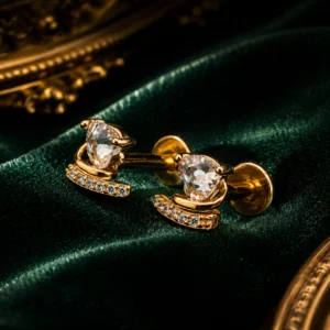 luna heart gleam studs