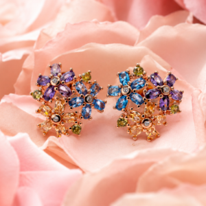 rose gold aurora bloom earrings