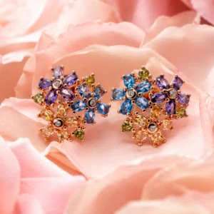 rose gold aurora bloom earrings