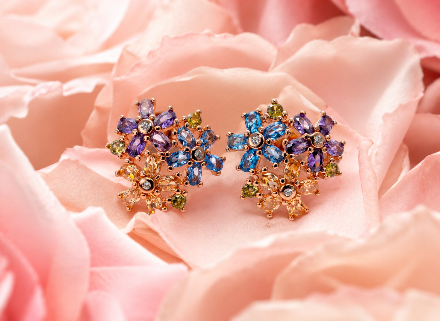rose gold aurora bloom earrings rose gold aurora bloom earrings