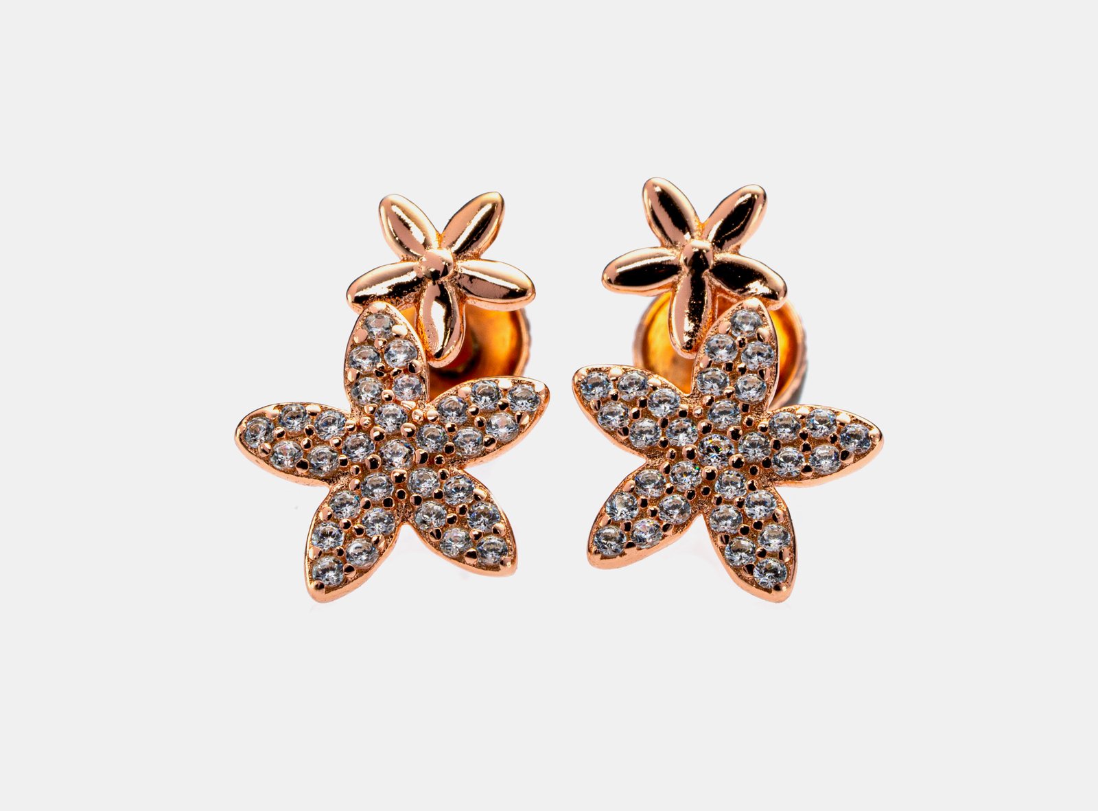 rose gold snowflake studs rose gold snowflake studs