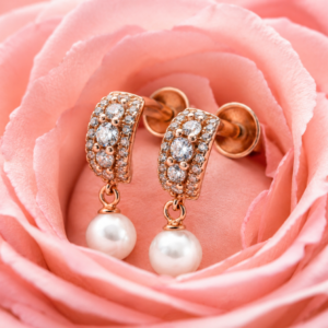 rose gold trio spark studs