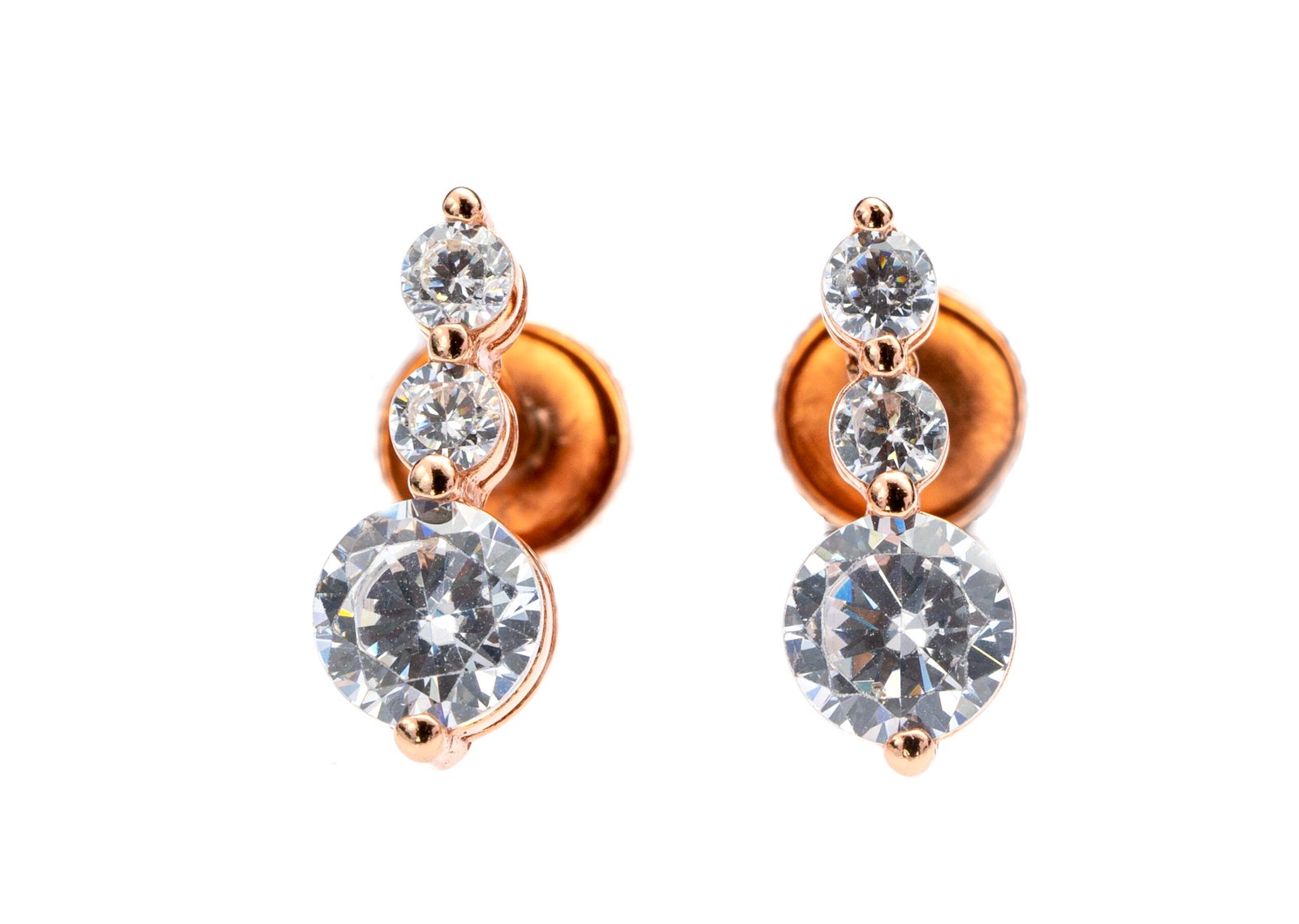 rose gold trio spark studs rose gold trio spark studs