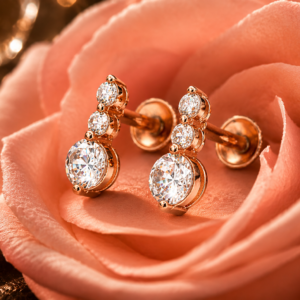 rose gold trio spark studs