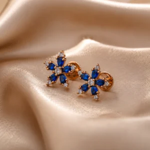 sapphire bloom studs
