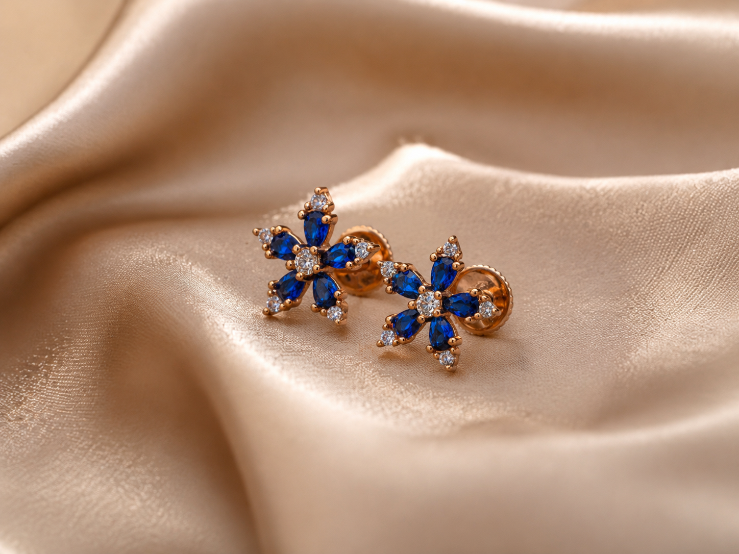 sapphire bloom studs sapphire bloom studs