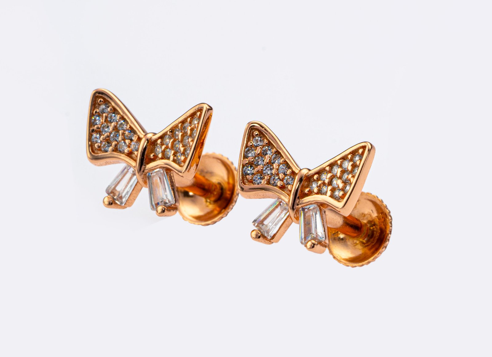 crystal bow charm studs crystal bow charm studs