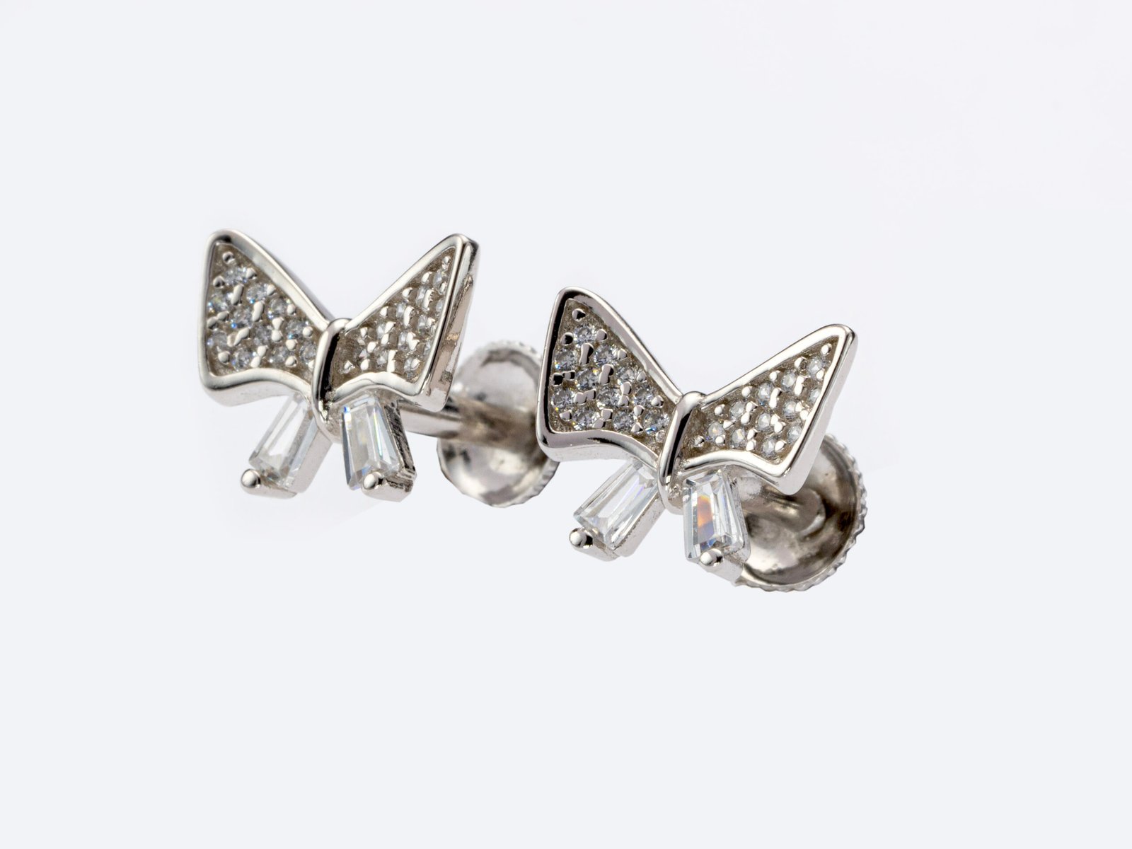 silver ribbon spark studs silver ribbon spark studs