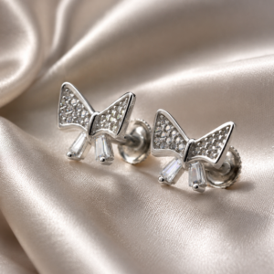 silver ribbon spark studs