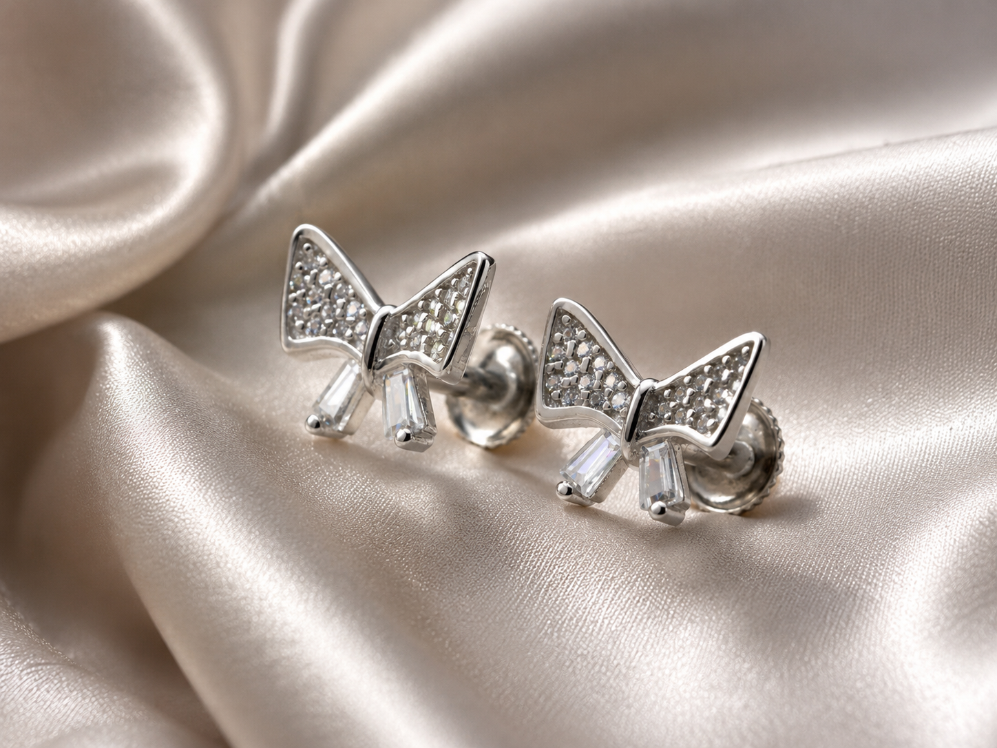 silver ribbon spark studs silver ribbon spark studs