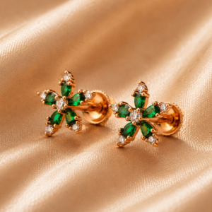 emerald petal luxe studs