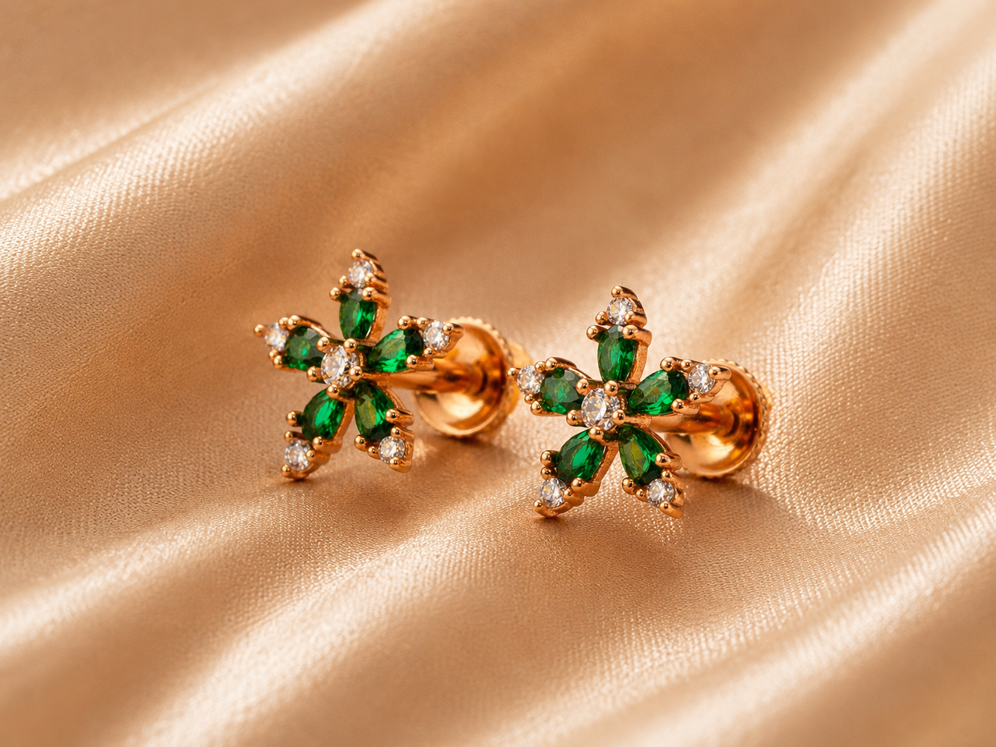 emerald petal luxe studs emerald petal luxe studs